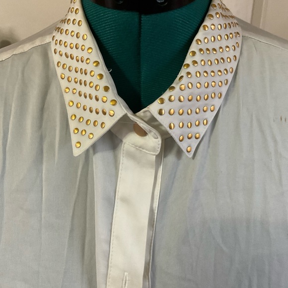 NYC XL cream button down blouse - Picture 3 of 4